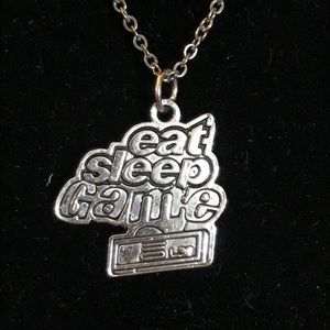Handmade Silver Gamer Charm Necklace